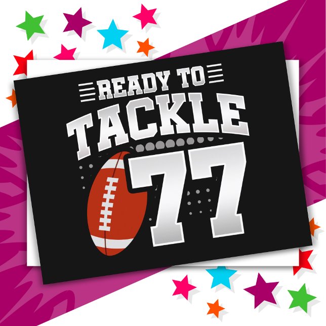 Postal Cumpleaños 77 Jugando Fútbol Americano Cumpleaños  (Subido por el creador)