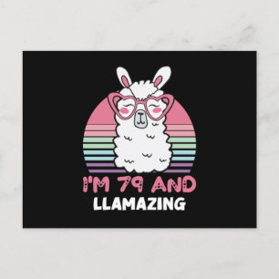 Postal Cumpleaños 79 Llamazing Llama Cumpleaños de 79 Año