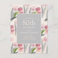 Cumpleaños 80 de las mujeres florales de tulipanes