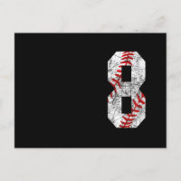 Cumpleaños 8 béisbol gran número ocho 8 años de ed