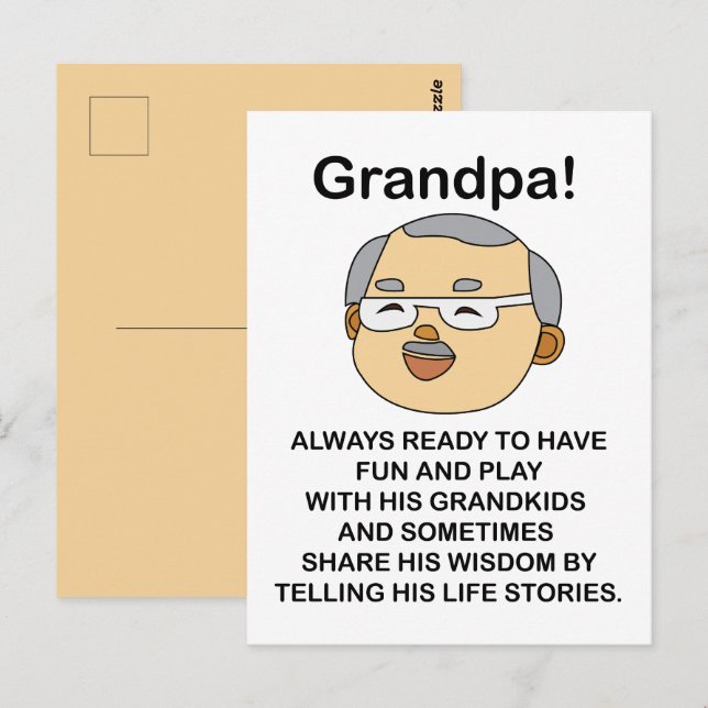 Postal Cumpleaños Abuelo Abuelo Cita (Anverso / Reverso)