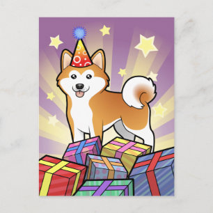 Postal Cumpleaños Akita Inu / Shiba Inu