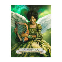 Cumpleaños. Ángel con arpa