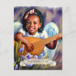 Postal Cumpleaños. Ángel pequeño con Lute
