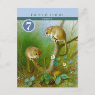 Postal Cumpleaños Archibald Thorburn Cute dormice CC0185