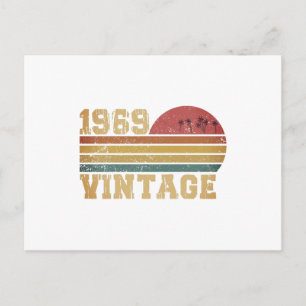 Postal Cumpleaños Atardecer Retro Vintage 1969