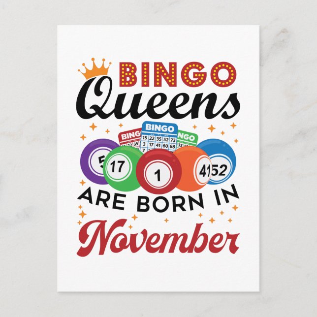 Postal Cumpleaños Bingo Mujeres Noviembre (Anverso)