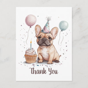 Postal Cumpleaños Bulldog Francés Gracias