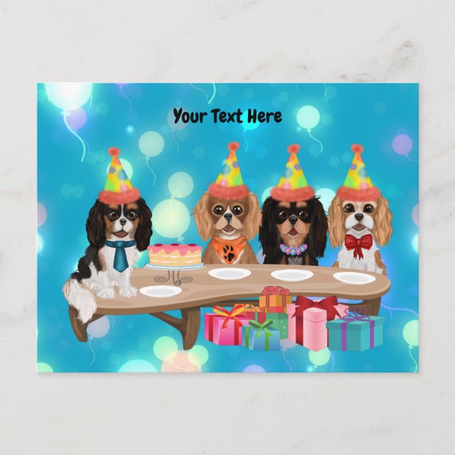 Postal Cumpleaños Cavalier King Charles Spaniel (Anverso)