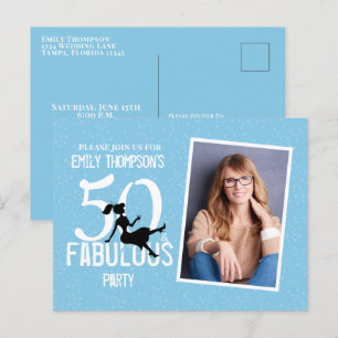 Postal Cumpleaños Cincuenta y fabulosos cócteles de fotos