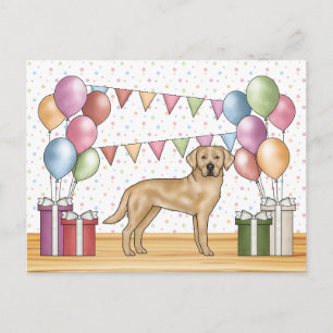 Postal Cumpleaños Colorido de un Labrador Retriever Amari