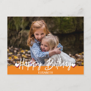 Postal Cumpleaños con foto familiar personalizada simple