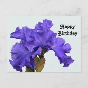 Postal Cumpleaños con foto floral de lirio morado bonito
