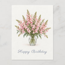 Cumpleaños con Snapdragons Rosa Claro