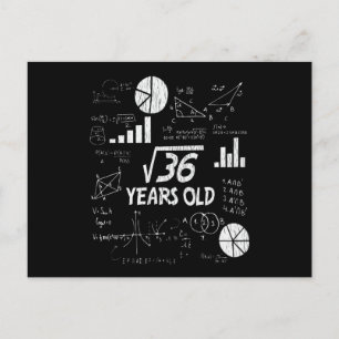Postal Cumpleaños cuadrado de 36 - 6 años de edad