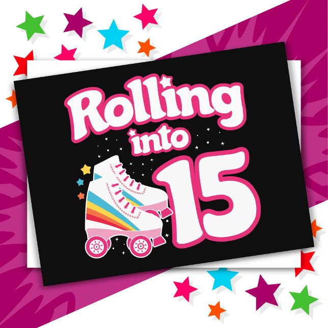 Postal Cumpleaños de 15 años Patinaje en ruedas 15 años C (Subido por el creador)