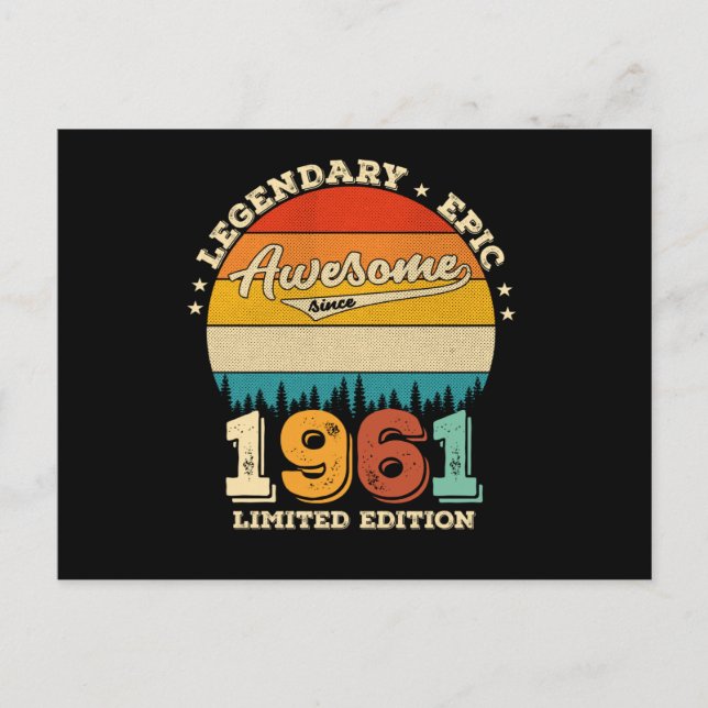 Postal Cumpleaños de 64 años 1961 Regalo increíble para c (Anverso)