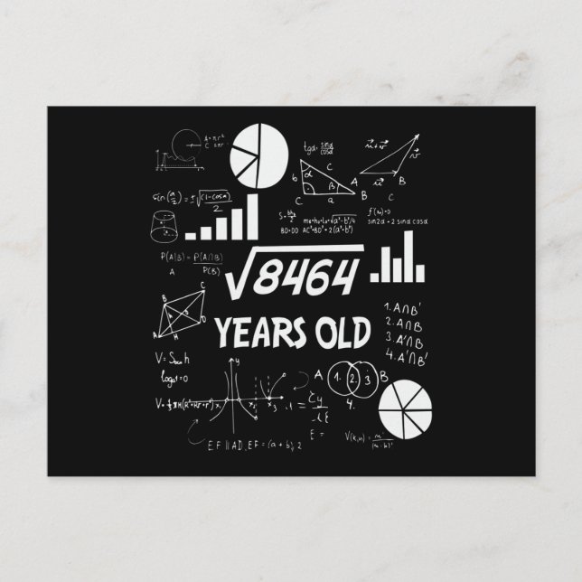 Postal Cumpleaños de 92 años Profesora de Matemáticas Reg (Anverso)