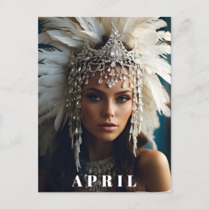 Postal *~ Cumpleaños de ABRIL DIAMANTE Boho Mujeres AP53
