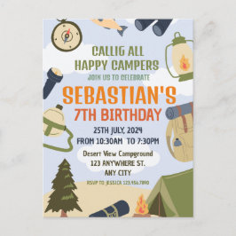 Postal Cumpleaños de acampada de Smores al aire libre