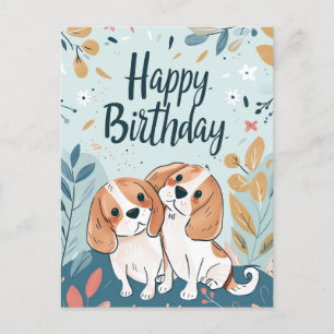 Postal Cumpleaños de adorable Beagle