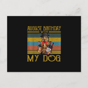 Postal Cumpleaños de agosto con mi perro setter irlandés