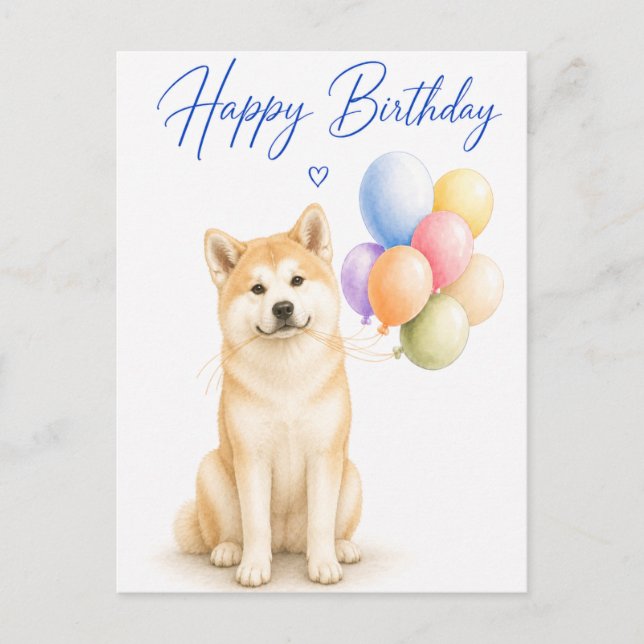 Postal Cumpleaños de Akita (Anverso)