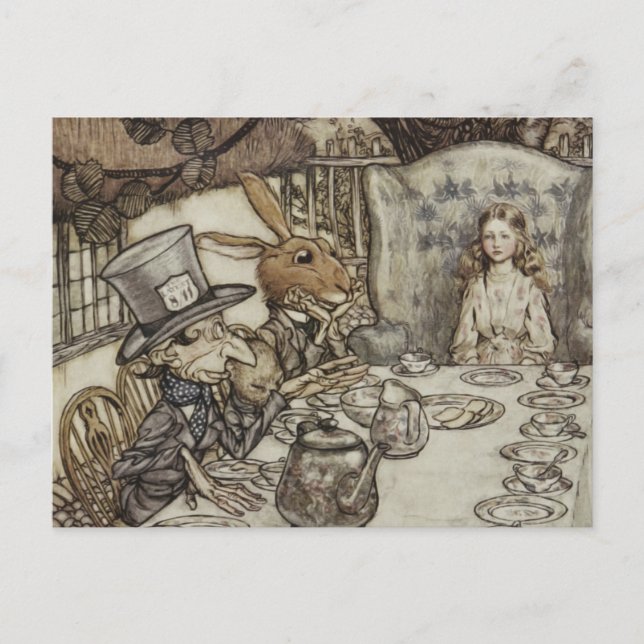 Postal Cumpleaños de Alicia Fiesta de Cumpleaños y No Cum (Anverso)