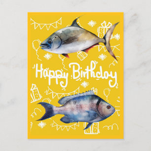 Postal Cumpleaños de amantes de la pesca 