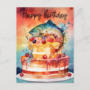 Postal Cumpleaños de amantes de la pesca 