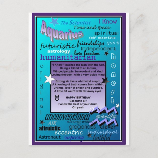 POSTAL CUMPLEAÑOS DE AQUARIUS (Anverso)