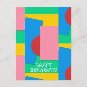 Postal Cumpleaños de Arte Abstracto Elegante Personalizad