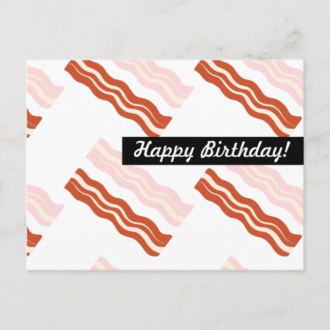 Postal Cumpleaños de Bacon Cualquier Ocasión Personalizad (Anverso)