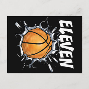 Postal Cumpleaños de baloncesto de 11 años chico 11º