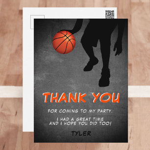 Postal Cumpleaños de Baloncesto en Pizarra Foto Gracias