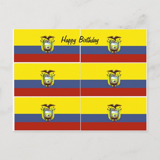 Postal cumpleaños de bandera ecuatoriana (Anverso)