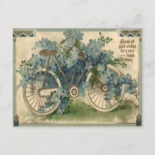 Postal Cumpleaños de Bicicleta No Me Olvides