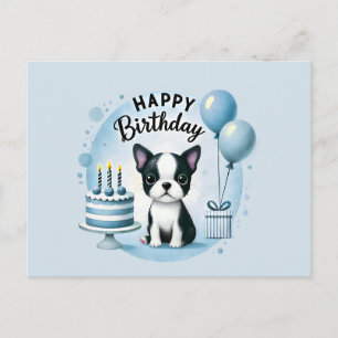 Postal Cumpleaños de Boston Terrier - Felicitación de per