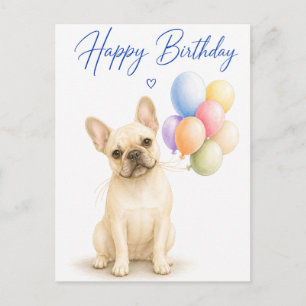 Postal Cumpleaños de Bulldog Francés