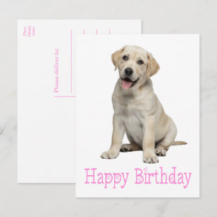 Postal Cumpleaños de cachorro de Labrador Retriever amari
