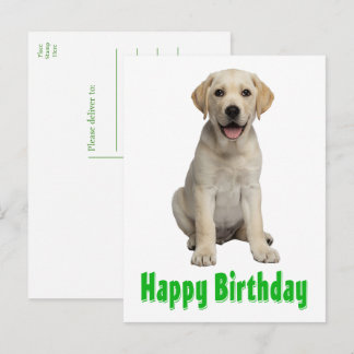 Postal Cumpleaños de cachorro de Labrador Retriever Labra