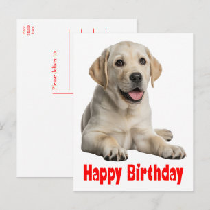 Postal Cumpleaños de cachorro de Labrador Retriever Labra