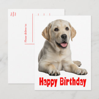 Postal Cumpleaños de cachorro de Labrador Retriever Labra