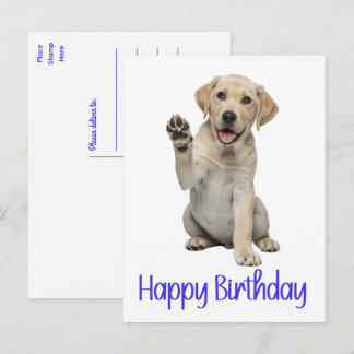 Postal Cumpleaños de cachorro de Labrador Retriever Labra