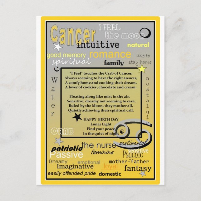 POSTAL CUMPLEAÑOS DE CÁNCER (Anverso)