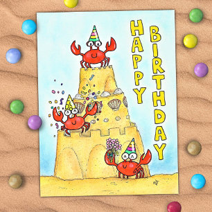 Postal Cumpleaños de cangrejos rojos