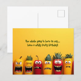 Postal Cumpleaños de caras de frutas divertidas