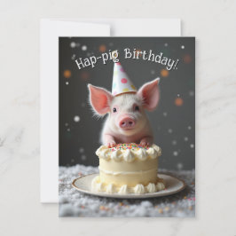 Postal Cumpleaños de cerdo feliz