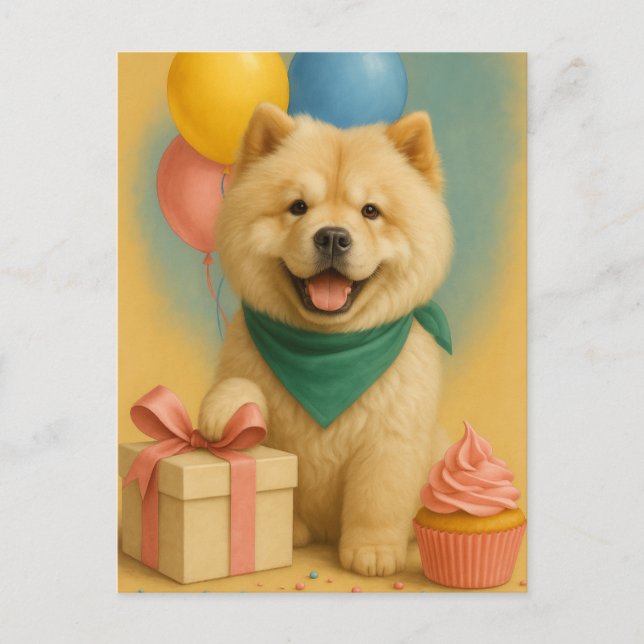 Postal Cumpleaños de Chow Chow (Anverso)