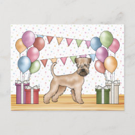 Postal Cumpleaños de colores pastel de Soft-Coated Wheate